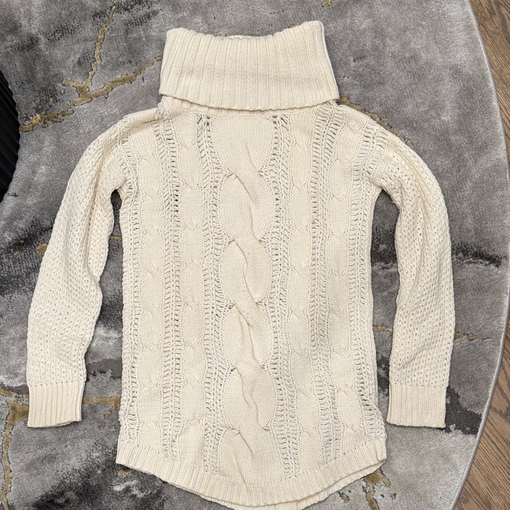 Cozy Theory cable knit sweater dress with turtleneck- size: small